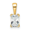 14k 1 carat Certified Lab Grown Diamond VS+ F+ Radiant Complete Four Prong Pendant