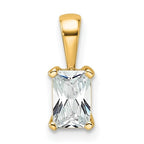 14k 1 carat Certified Lab Grown Diamond VS+ F+ Radiant Complete Four Prong Pendant