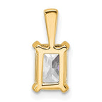 14k 1 carat Certified Lab Grown Diamond VS+ F+ Radiant Complete Four Prong Pendant