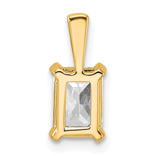 14k 1 carat Certified Lab Grown Diamond VS+ F+ Radiant Complete Four Prong Pendant