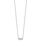 14k White Gold 1 3/8 carat Lab Grown Diamond VS/SI+ G+ Complete 16 inch Three Stone Heart Center Necklace