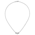 14k White Gold 1 3/8 carat Lab Grown Diamond VS/SI+ G+ Complete 16 inch Three Stone Heart Center Necklace