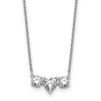 14k White Gold 1 3/8 carat Lab Grown Diamond VS/SI+ G+ Complete 16 inch Three Stone Heart Center Necklace