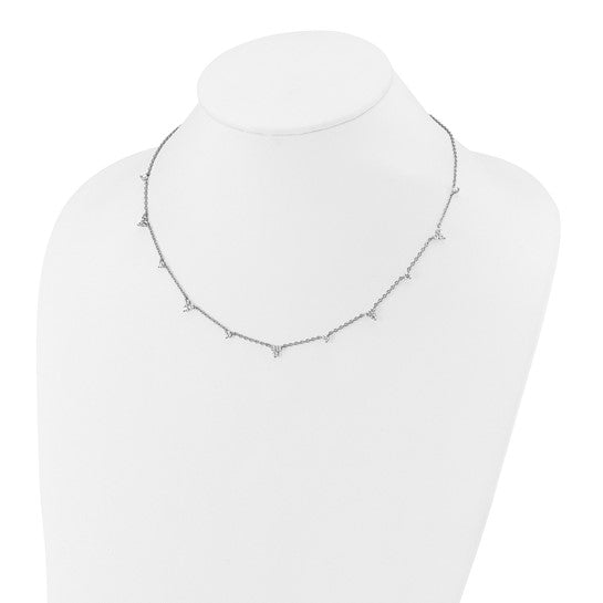 14k White Gold 1 3/4 carat Lab Grown Diamond VS/SI+ G+ Eleven Station 18 inch Necklace