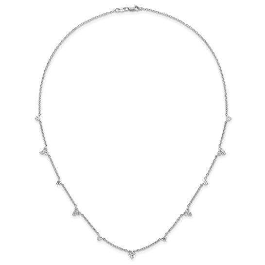 14k White Gold 1 3/4 carat Lab Grown Diamond VS/SI+ G+ Eleven Station 18 inch Necklace