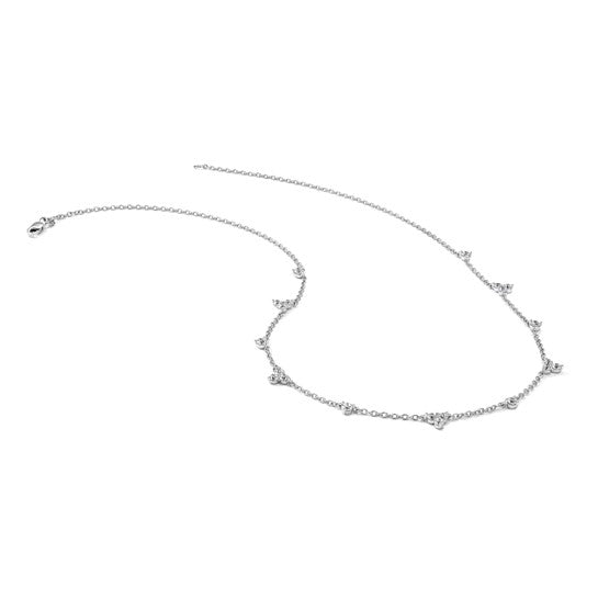 14k White Gold 1 3/4 carat Lab Grown Diamond VS/SI+ G+ Eleven Station 18 inch Necklace