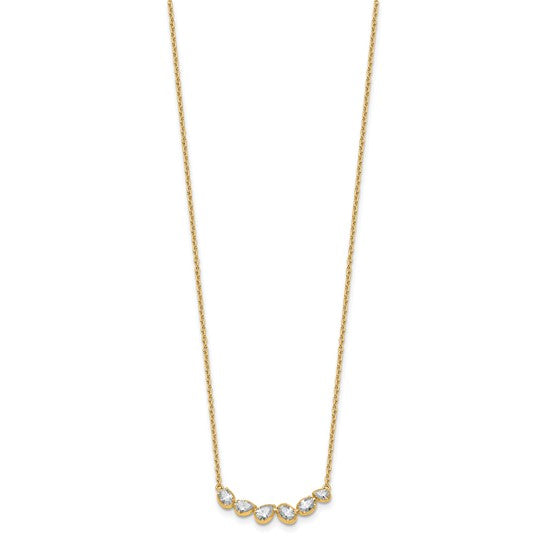 True Origin 14K Yellow Gold 3/8 carat Lab Grown Diamond VS+ F+ 18 in Complete Fashion Bar Necklace