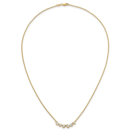 True Origin 14K Yellow Gold 3/8 carat Lab Grown Diamond VS+ F+ 18 in Complete Fashion Bar Necklace