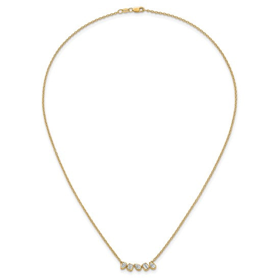 True Origin 14K Yellow Gold 5/8 carat Lab Grown Diamond VS+ F+ 18 in Complete Fashion Bar Necklace