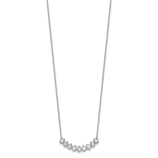 True Origin 14K White Gold 1 carat Lab Grown Diamond VS+ F+ 18 in Complete Fashion Bar Necklace