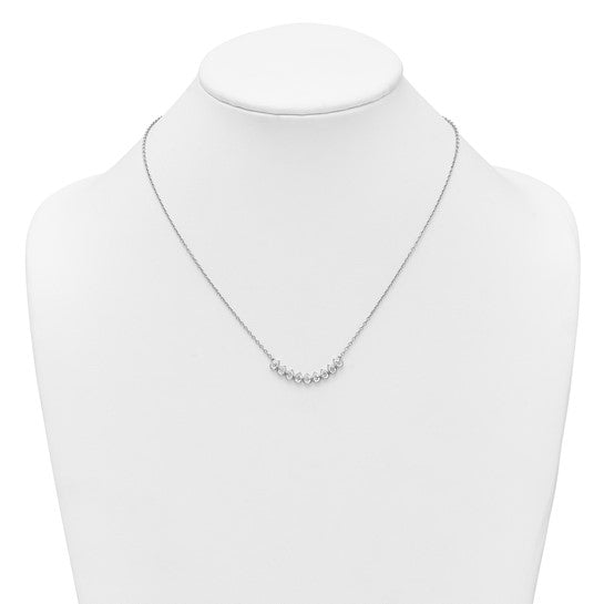 True Origin 14K White Gold 1 carat Lab Grown Diamond VS+ F+ 18 in Complete Fashion Bar Necklace