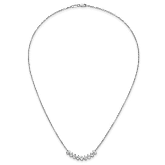 True Origin 14K White Gold 1 carat Lab Grown Diamond VS+ F+ 18 in Complete Fashion Bar Necklace