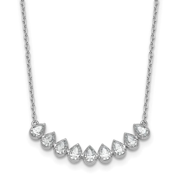 True Origin 14K White Gold 1 carat Lab Grown Diamond VS+ F+ 18 in Complete Fashion Bar Necklace