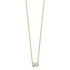 True Origin 14K Yellow Gold 1 3/4 carat Lab Grown Diamond VS+ F+ 18 in Complete Two Stone Necklace