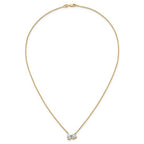 True Origin 14K Yellow Gold 1 3/4 carat Lab Grown Diamond VS+ F+ 18 in Complete Two Stone Necklace