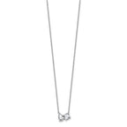True Origin 14K White Gold 1 3/4 carat Lab Grown Diamond VS+ F+ 18 in Complete Two Stone Necklace