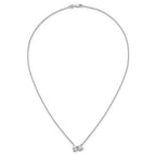 True Origin 14K White Gold 1 3/4 carat Lab Grown Diamond VS+ F+ 18 in Complete Two Stone Necklace