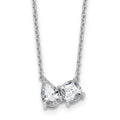 True Origin 14K White Gold 1 3/4 carat Lab Grown Diamond VS+ F+ 18 in Complete Two Stone Necklace