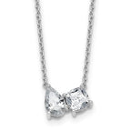 True Origin 14K White Gold 1 3/4 carat Lab Grown Diamond VS+ F+ 18 in Complete Two Stone Necklace