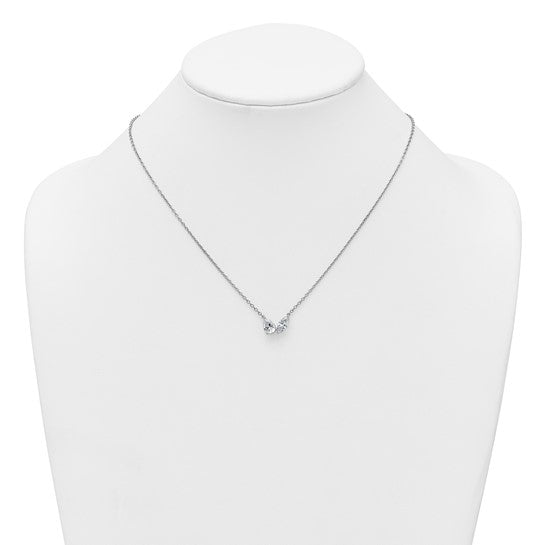 True Origin 14K White Gold 1 5/8 carat Lab Grown Diamond VS+ F+ 18 in Complete Two Stone Necklace