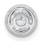 14k White Gold 1 carat Lab Grown Diamond VS+ F+ Round Complete Bezel Set Chain Slide Pendant