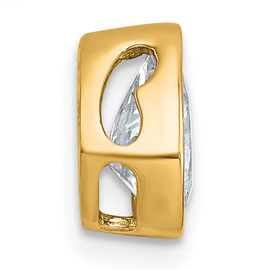 14k 1 carat Lab Grown Diamond VS+ F+ Pear Complete Bezel Set Solitaire Chain Slide Pendant