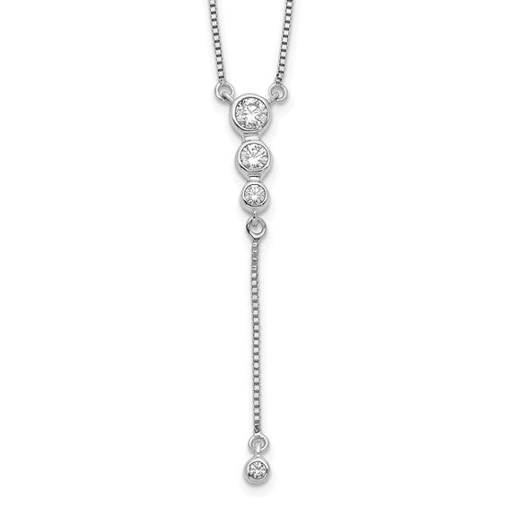 14k White Gold 1/4 carat Lab Grown Diamond VS/SI+ G+ 17.5 inch Dangle Necklace