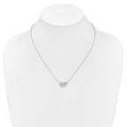 14k White Gold 1/15 carat Lab Grown Diamond VS/SI+ G+ Complete Lotus Flower 18 inch Necklace