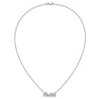14k White Gold 1/4 carat Diamond FAITH Script 18 inch Necklace