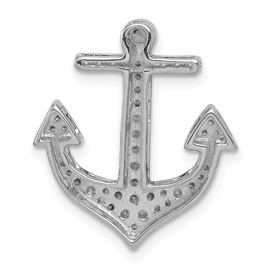 14k White Gold 1/4 carat Diamond Anchor Chain Slide