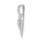 14K White Gold 1/20 carat AA Diamond Heart Pendant
