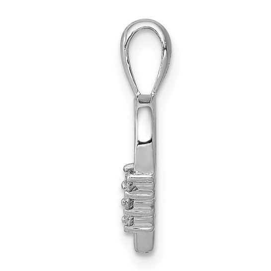 14k White Gold 1/20 carat AA Diamond Heart Pendant