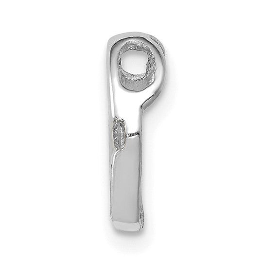 14k White Gold AA Diamond Heart Chain Slide