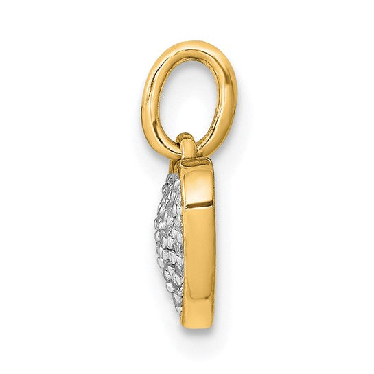 14k 1/10 carat Pave Diamond Heart Pendant