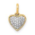 14k 1/10 carat Pave Diamond Heart Pendant