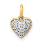 14k 1/10 carat Pave Diamond Heart Pendant