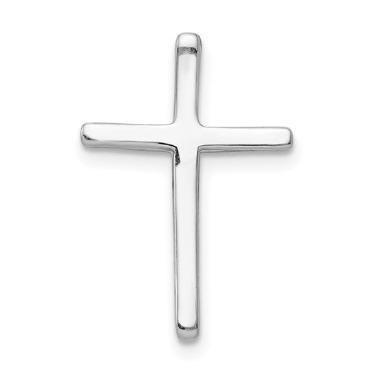 14k White Gold .03 carat Diamond Cross Chain Slide
