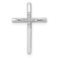 14k White Gold .03 carat Diamond Cross Chain Slide
