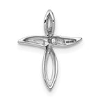 14k White Gold AA Diamond Cross Chain Slide