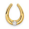 14k Polished 1/15 carat Diamond Fancy Horseshoe Chain Slide