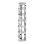 14k White Gold 1 carat Lab Grown Diamond VS/SI+ G+ Seven Stone Curved Bar Chain Slide Pendant