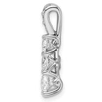 14k White Gold 1 carat Lab Grown Diamond VS/SI+ G+ Three Stone Chain Slide Pendant