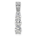 14k White Gold 1 carat Lab Grown Diamond VS/SI+ G+ Three Stone Chain Slide Pendant
