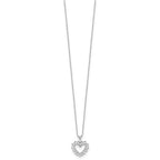 14K White Gold 1/2 Carat Lab Grown Diamond Heart Pendant Necklace – 18"