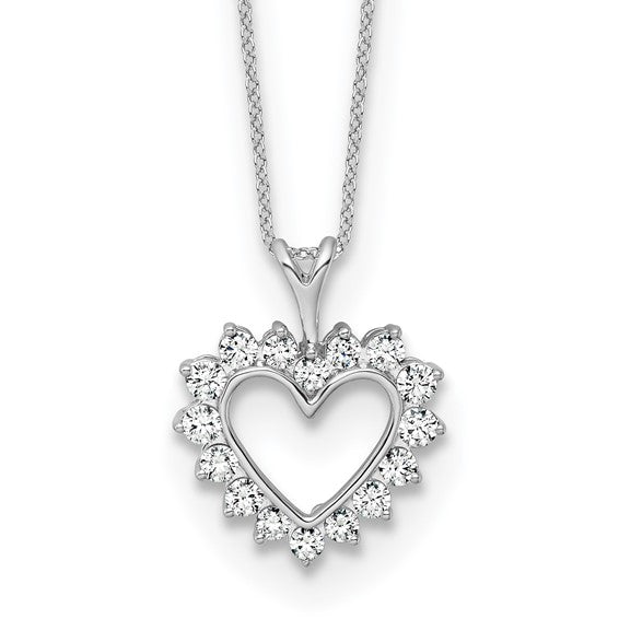 14K White Gold 1/2 Carat Lab Grown Diamond Heart Pendant Necklace – 18"