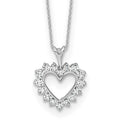 14K White Gold 1/2 Carat Lab Grown Diamond Heart Pendant Necklace – 18"