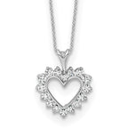 14K White Gold 1/2 Carat Lab Grown Diamond Heart Pendant Necklace – 18"