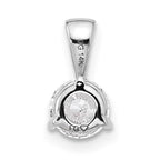 14k White Gold 1 carat Lab Grown Diamond VS/SI+ G+ Three Prong Complete Solitaire Pendant
