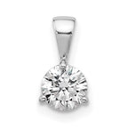 14k White Gold 1 carat Lab Grown Diamond VS/SI+ G+ Three Prong Complete Solitaire Pendant