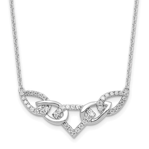 14k White Gold 1/2 carat Lab Grown Diamond VS/SI+ G+ 18 inch Fashion Teardrop Necklace